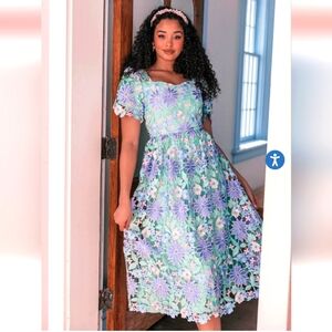 JessaKae Floral Lace Dress in Blue and Purple